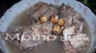 Pork Bone with Lotus Seed Scallop in Pot recipe