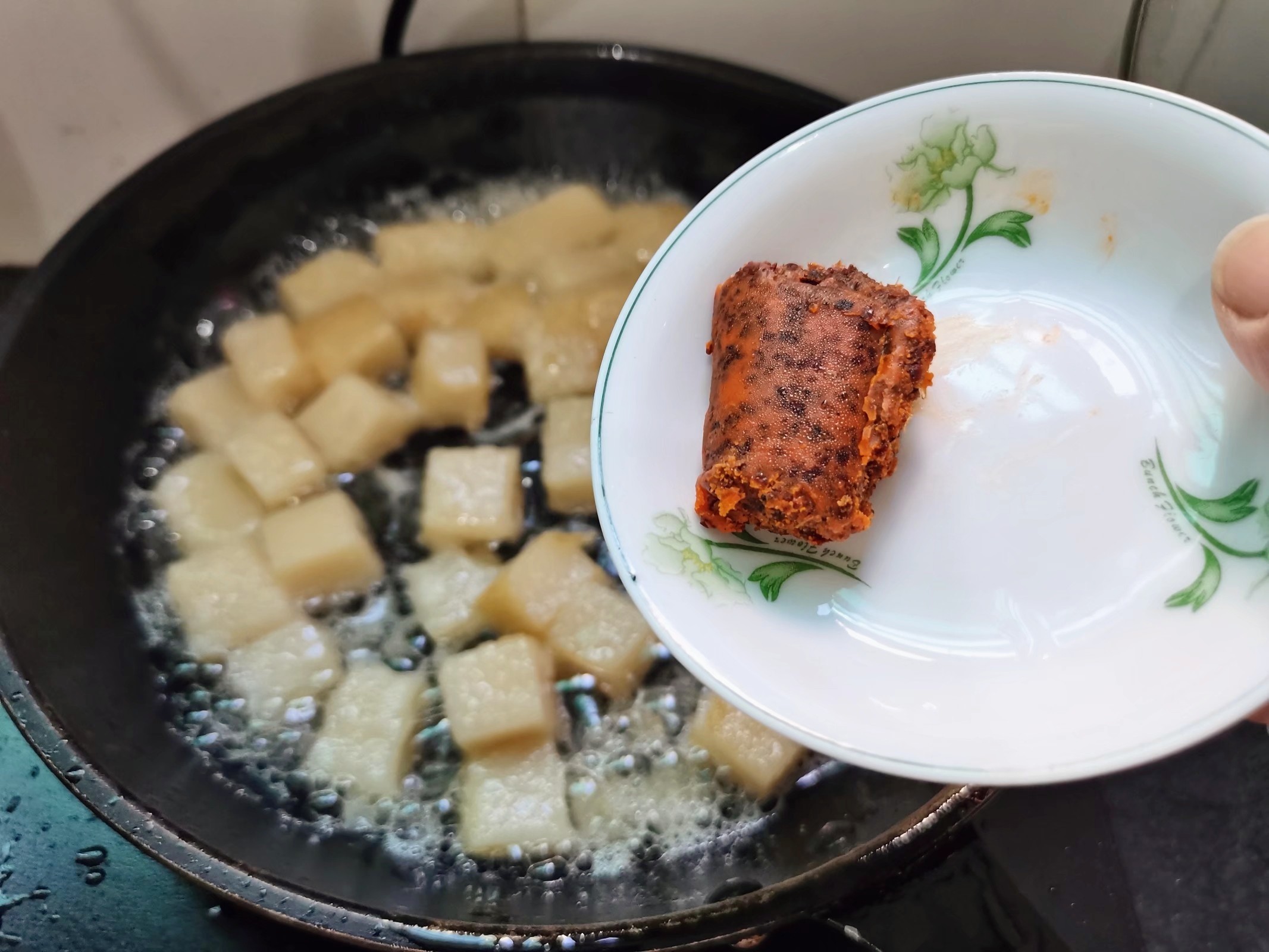 Garlic Moss. Rice Tofu Has Different Taste Buds recipe