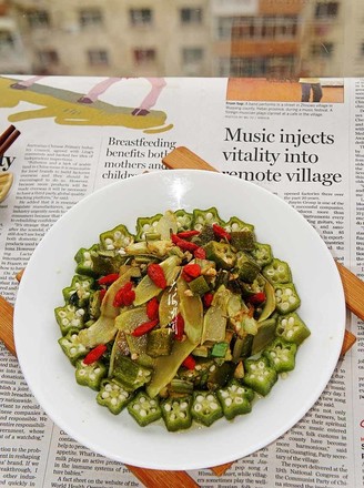 Stir-fried Lettuce Neck with Okra recipe