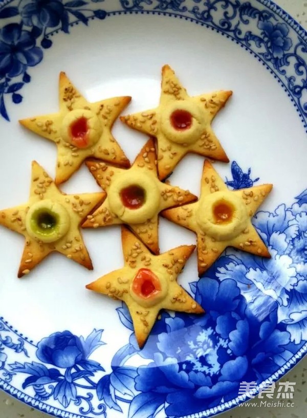 Colorful Star Sugar Butter Biscuits recipe