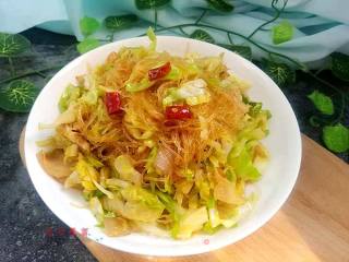 Stir-fried Vermicelli with Sliced Cabbage and Pork recipe