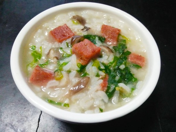 Luncheon Meat and Vegetable Porridge recipe