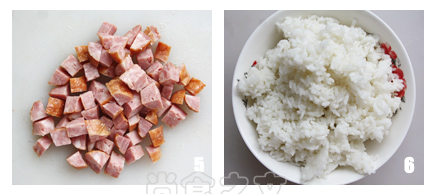 Fried Rice with Colorful Sausage recipe