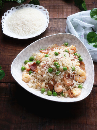 Fried Rice with Bacon and Pea recipe