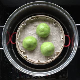 #春食野菜香# Meat Floss Egg Yolk Green Group recipe