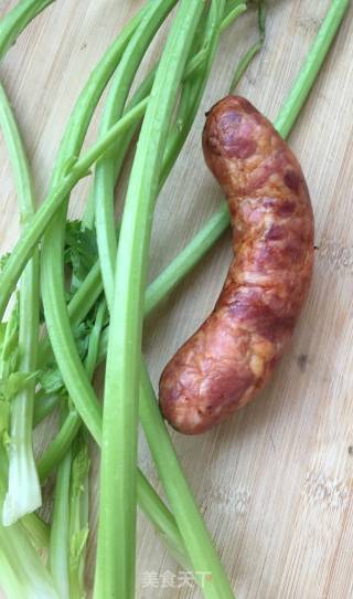 Sautéed Celery with Grilled Sausage recipe