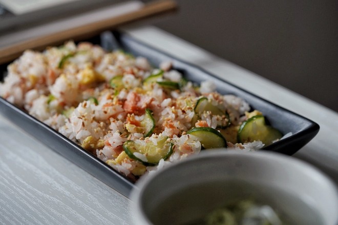 Salmon, Egg, Cucumber Chirashi Sushi Rice Yesterday’s Gourmet Episode 8