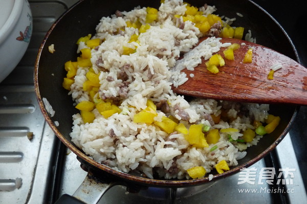 Bell Pepper Beef Fried Rice recipe