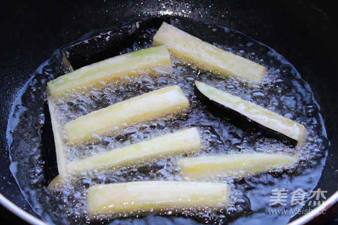 Fried Eggplant with String Beans recipe