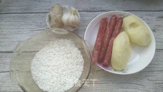 Braised Rice with Potatoes and Sausages recipe