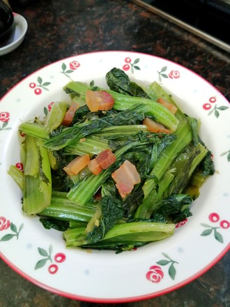 It's Simple and Delicious~~ Stir-fried Mustard with Bacon recipe