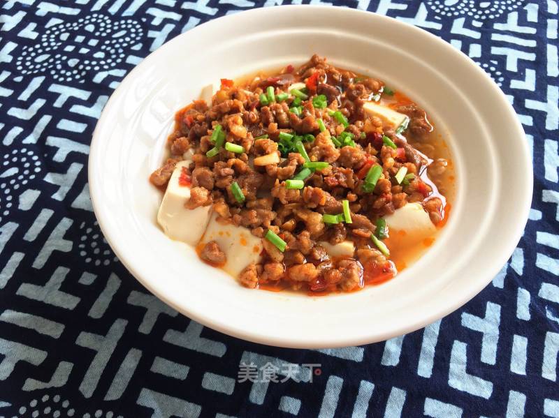 Steamed Tofu with Minced Meat recipe