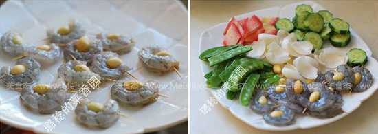 Braised Gingko Shrimp with Fresh Vegetables recipe