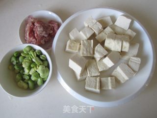 Braised Tofu with Minced Meat, Beans and Rice recipe