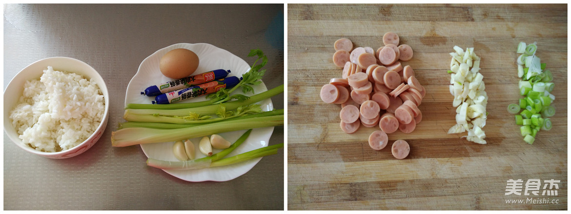 Celery Ham and Egg Fried Rice recipe
