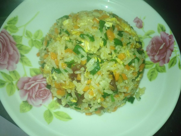 Fried Rice with Egg Sausage recipe