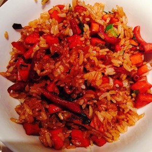 Duck Intestine Fried Rice recipe