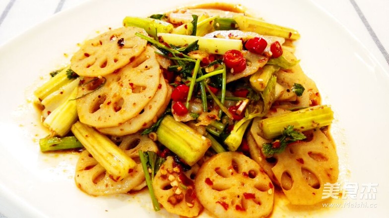 Spicy Tempeh and Red Oil Lotus Root Slices recipe