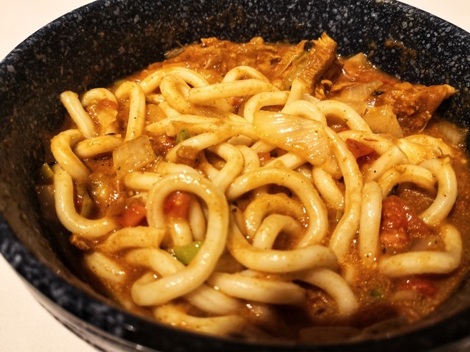 Small Freshness in Curry-tomato Curry Udon [for One Person] recipe