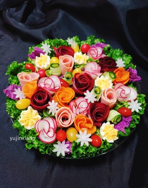 🌸flowers Blooming and Rich∣seasonal Vegetable Rose Flower Salad🌸 recipe