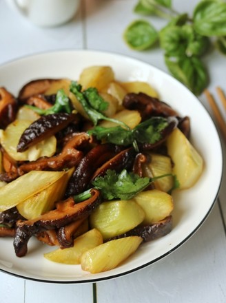 Stir-fried Mushrooms with Green Bamboo Shoots