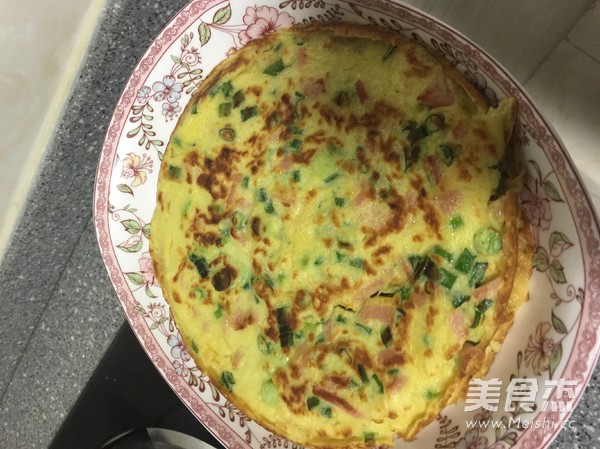 Scallion Egg Ham Sausage Breakfast Cake recipe