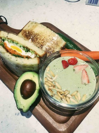 Vitality Breakfast, Banana Avocado Milkshake + Vegetable Egg Sanming recipe