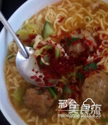 Instant Noodles with Meatballs recipe