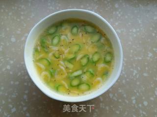 Steamed Egg with Asparagus and Shrimp Skin recipe