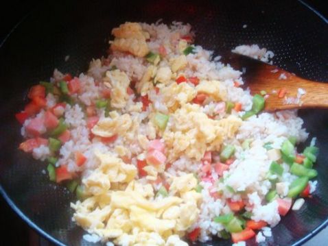 Fried Rice with Sausage and Egg recipe