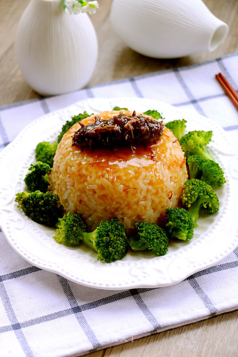 Sea Cucumber Rice with Abalone Sauce recipe