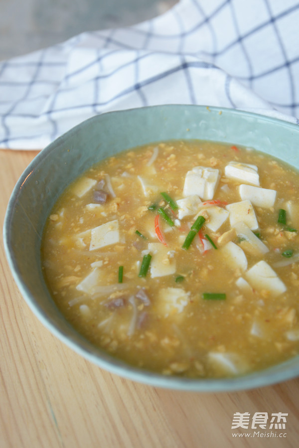 Salted Egg Yolk Tofu Soup recipe