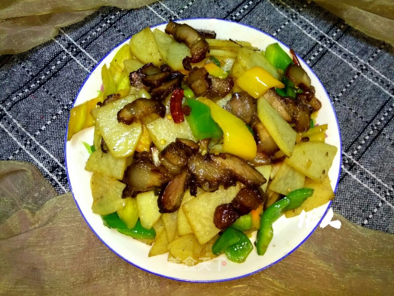 Fried Bacon with Potato Chips recipe