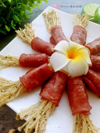 Roasted Bacon and Enoki Mushroom Roll recipe