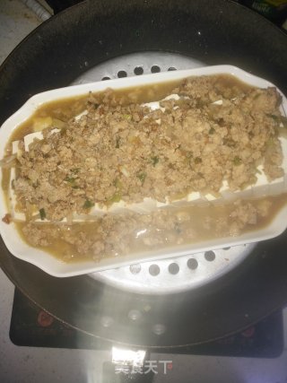 Steamed Tofu with Mustard and Minced Pork recipe