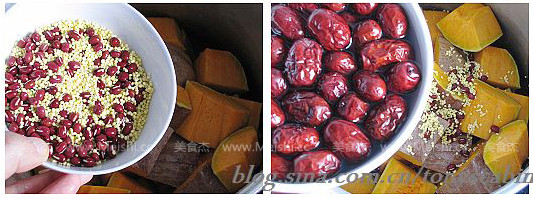 Pumpkin, Red Dates and Coarse Grains Porridge recipe