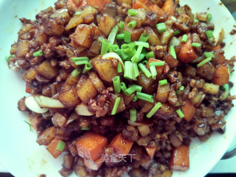 Double Diced with Minced Meat recipe