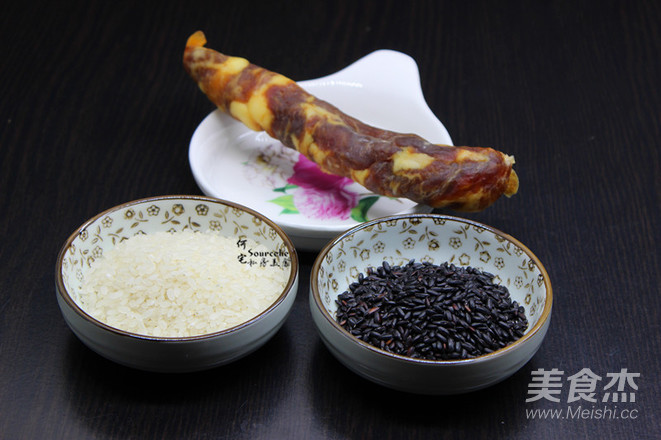 Steamed Steamed Rice with Cured Black and White Rice recipe