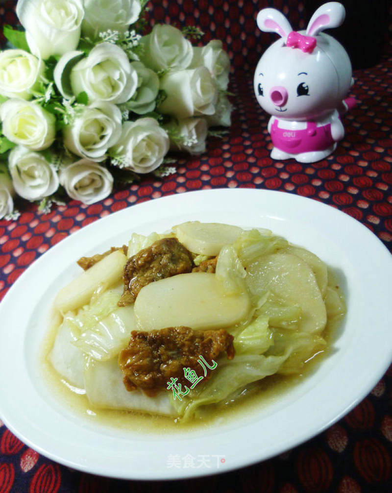 Stir-fried Rice Cake with Chinese Cabbage Dregs recipe