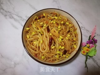 Stir-fried Potato Noodles with Soy Sprouts recipe