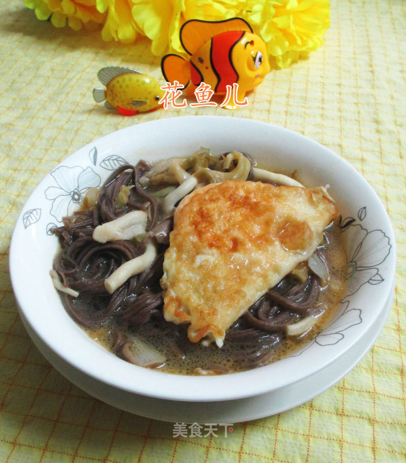 Soba Noodles with Duck Eggs and Mushrooms recipe