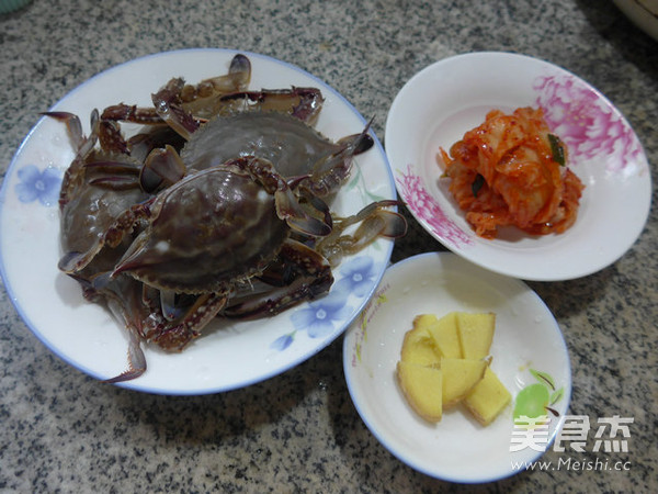 Fried Crab with Kimchi recipe