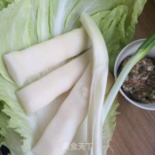 Braised Rice Cake with Minced Meat and Cabbage recipe