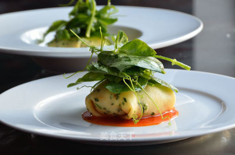 Lobster Crepes with Soybean Sprouts and Radish Milk recipe