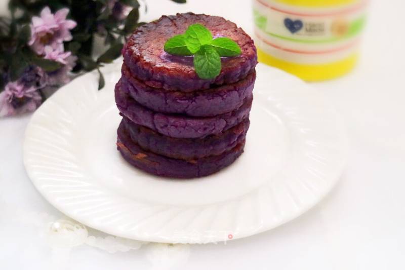#trust之美#purple Sweet Potato Bean Paste Glutinous Rice Cake recipe