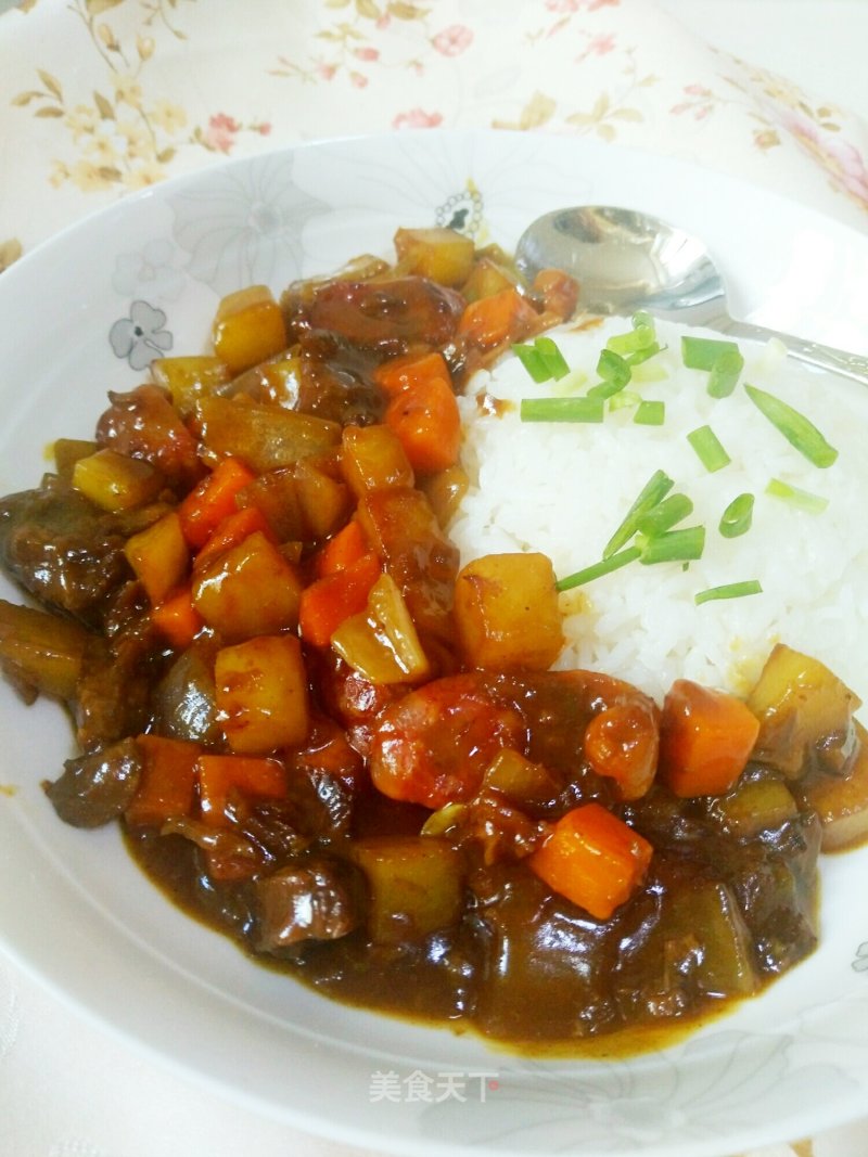 Potato Beef Curry Rice recipe