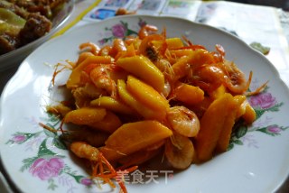 Stir-fried Mango with River Prawns recipe