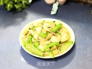 Loofah Stir-fried Tofu recipe