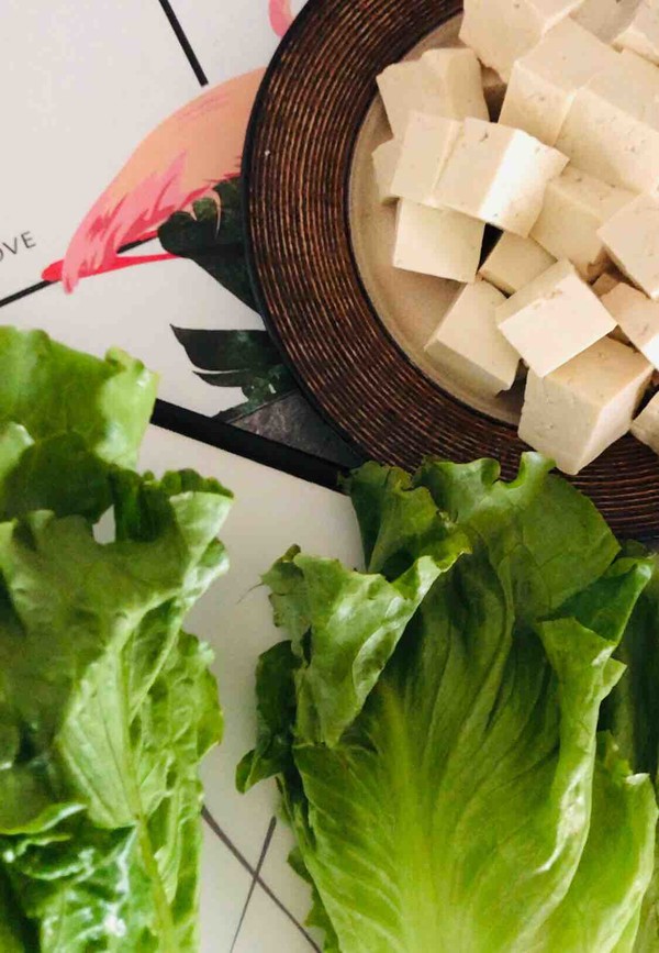 Hot Pot Lettuce Tofu recipe