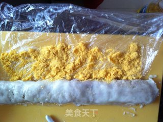 Delicious Meat Floss Sweet Potato Cake recipe